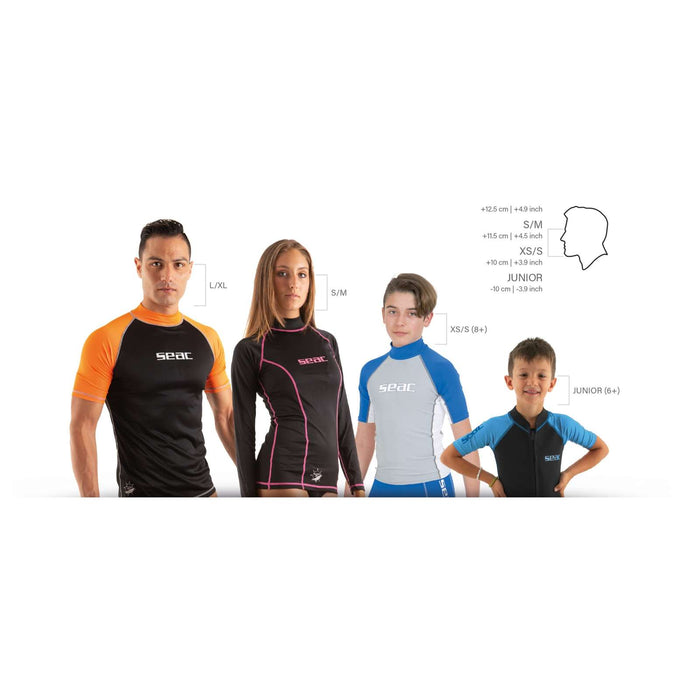 Schnorchel Vollgesichtsmaske Libera Schwarz-Orange XS-S Seac 170-7NO-SKL