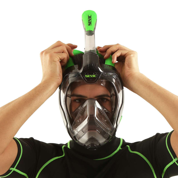 Schnorchel Vollgesichtsmaske Magica Grau-Transparent-Limette L-XL Seac 170-9FL-SLT