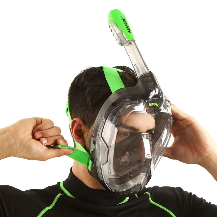 Schnorchel Vollgesichtsmaske Magica Grau-Transparent-Limette L-XL Seac 170-9FL-SLT