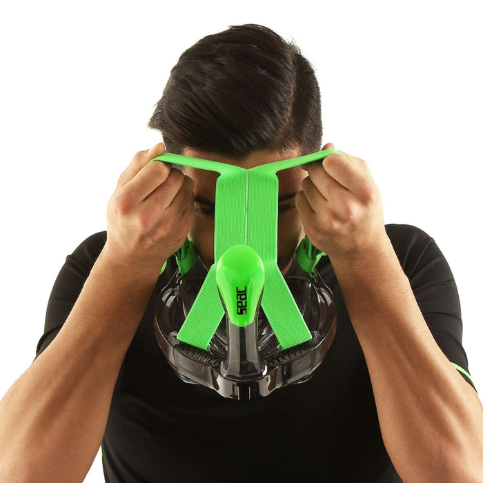 Schnorchel Vollgesichtsmaske Magica Grau-Transparent-Limette L-XL Seac 170-9FL-SLT