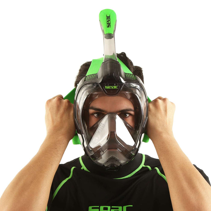 Schnorchel Vollgesichtsmaske Magica Grau-Transparent-Limette L-XL Seac 170-9FL-SLT