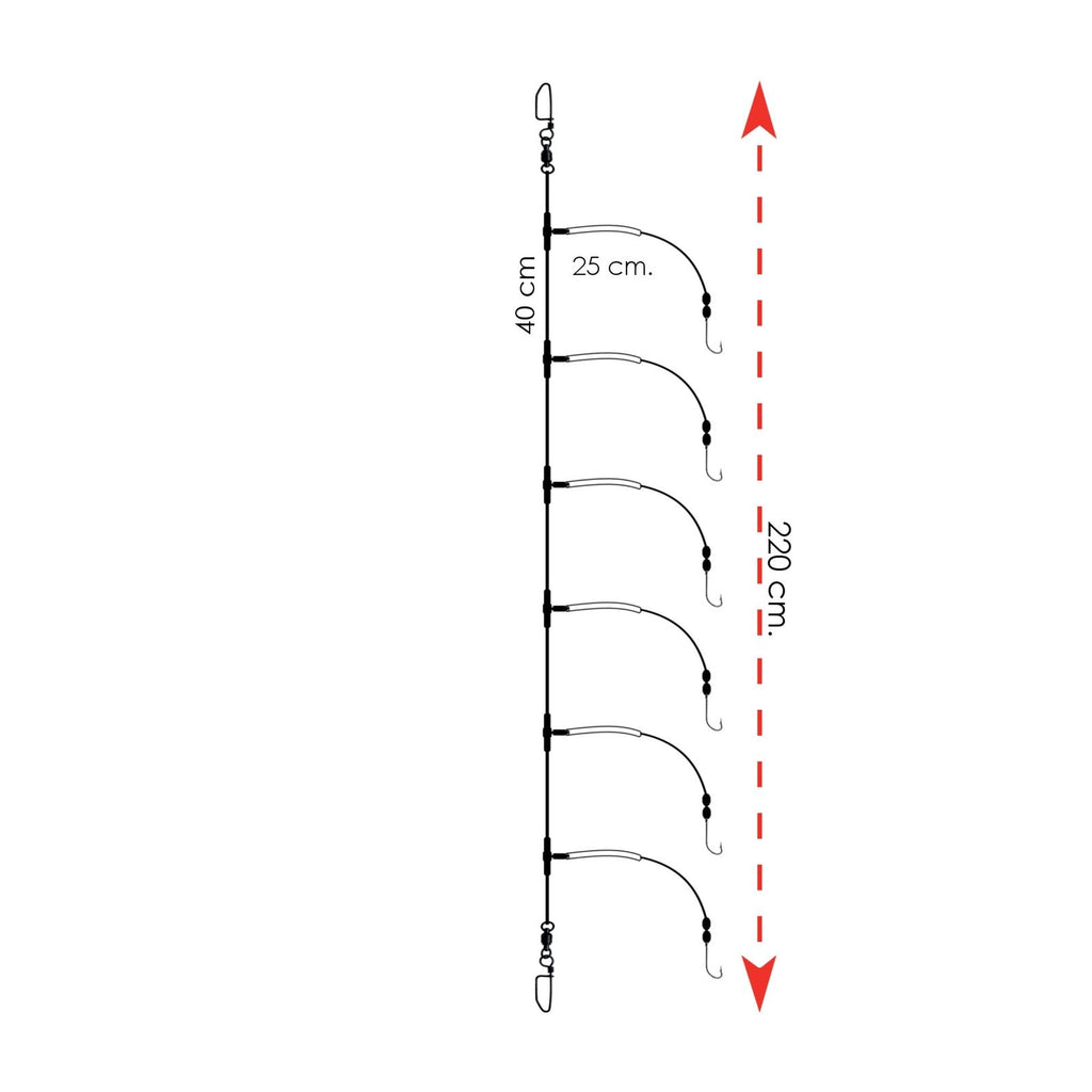 Deep Bolentino Rig EVA Spule 0,60-0,35 Haken 4 Expert Predator 19410