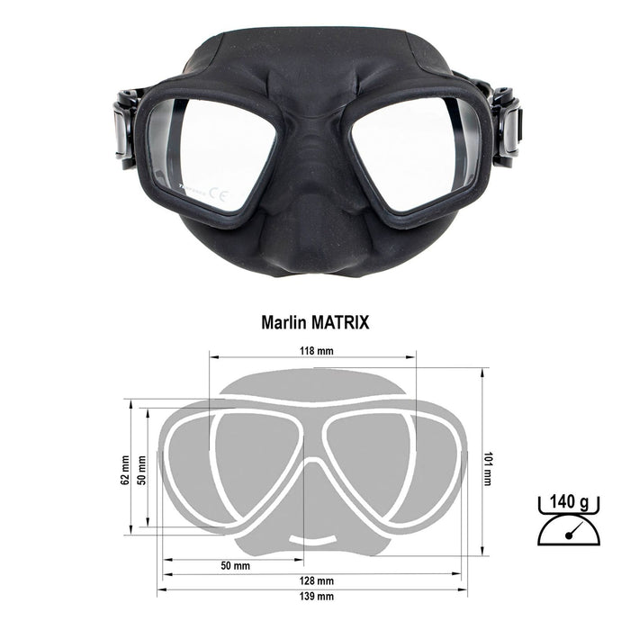 Schnorchelmaske Matrix Schwarz Marlin 213170