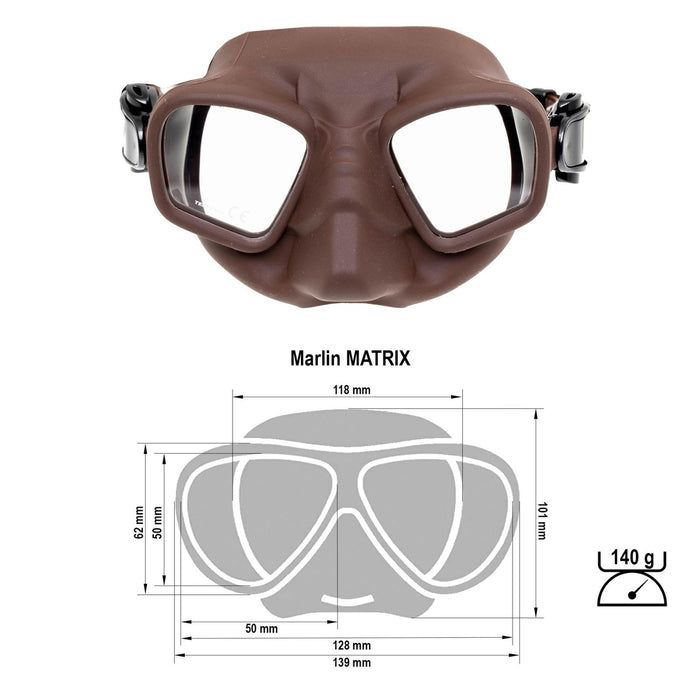 Schnorchelmaske Matrix Braun Marlin 213172