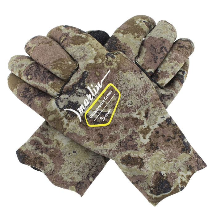 Tauchhandschuhe Ultrastretch 3mm Grün-Camo Größe S Marlin 213183