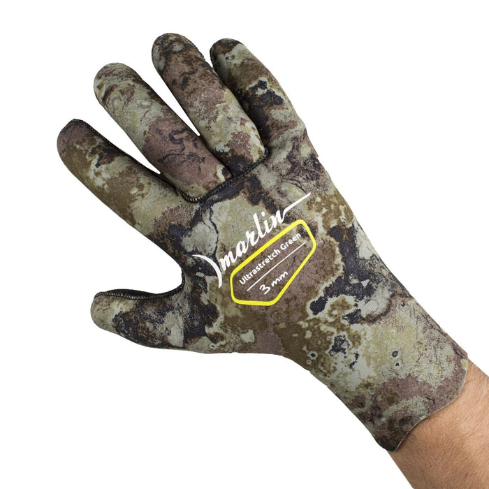 Tauchhandschuhe Ultrastretch 3mm Grün-Camo Größe S Marlin 213183