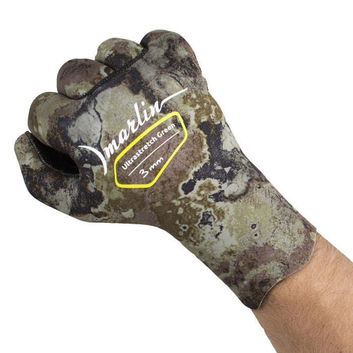 Tauchhandschuhe Ultrastretch 3mm Grün-Camo Größe S Marlin 213183