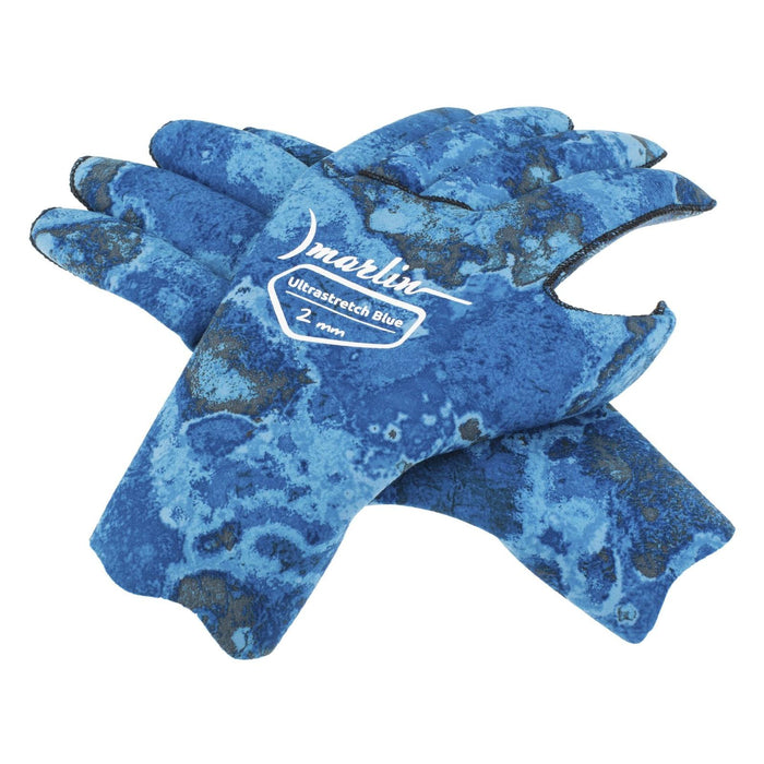 Tauchhandschuhe Ultrastretch 2mm Ozean Blau-Camo Größe L Marlin 213186