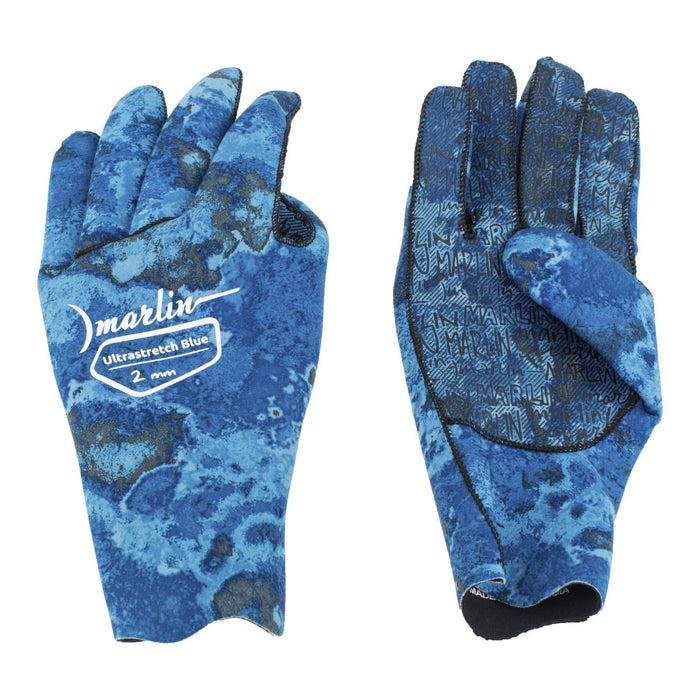 Tauchhandschuhe Ultrastretch 2mm Ozean Blau-Camo Größe L Marlin 213186