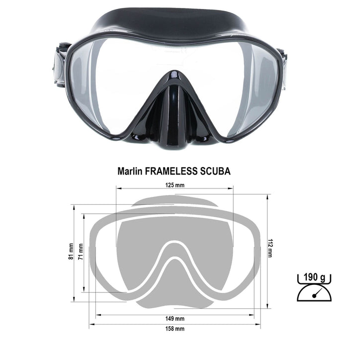 Spearfishing Maske Frameless Scuba Schwarz Marlin 213360