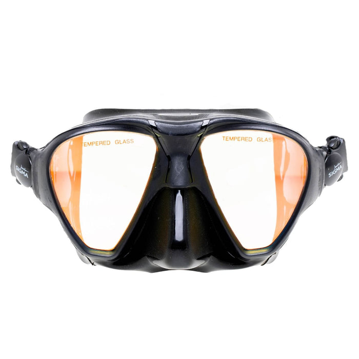 Spearfishing Maske Sigma Schwarz Gelb-Spiegelbeschichtet Marlin 213638