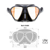 Spearfishing Maske Sigma Schwarz Gelb-Spiegelbeschichtet Marlin 213638
