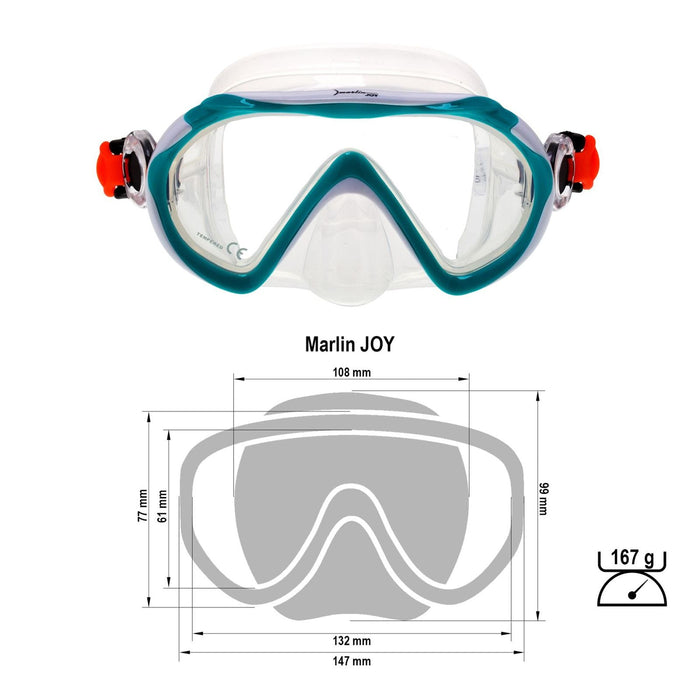 Schnorchelmaske Joy Kinder Grün-Weiß-Klar Marlin 214173