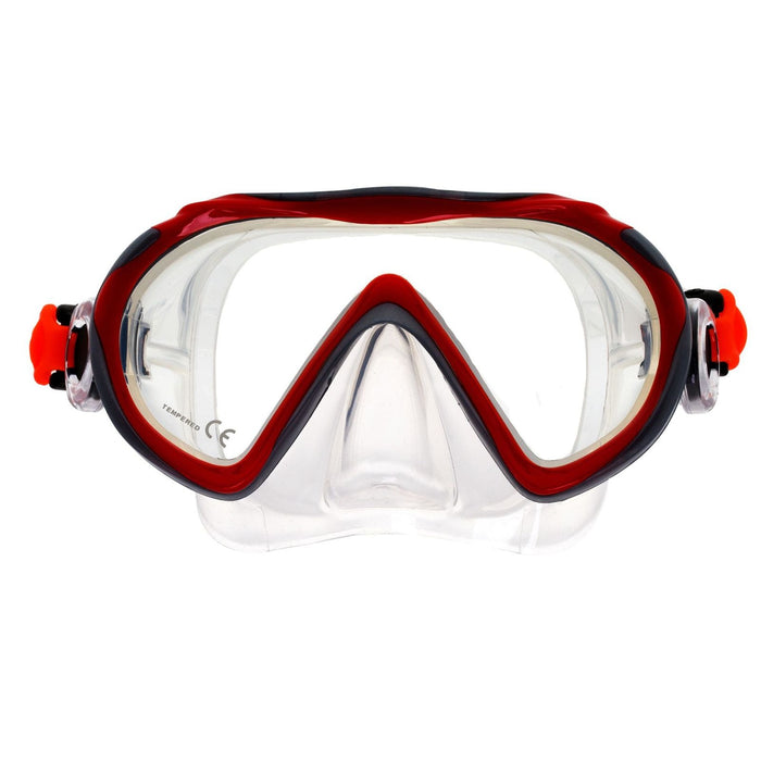 Schnorchelmaske Joy Kinder Rot-Silber-Klar Marlin 214174