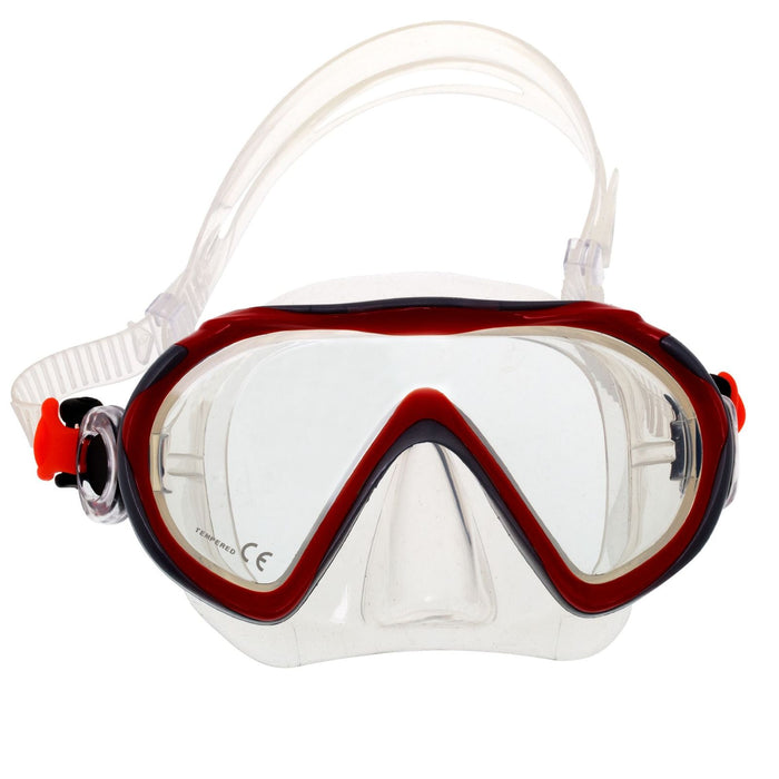 Schnorchelmaske Joy Kinder Rot-Silber-Klar Marlin 214174