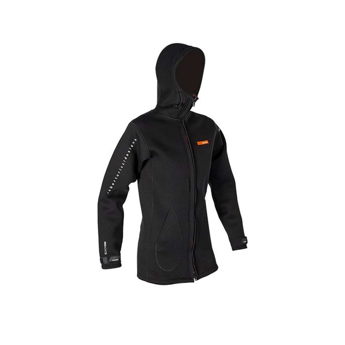 Neopren Lange Jacke 2-2 Frau Orange-Schwarz Y21 Größe 08 RRD 21NEOLW022_8
