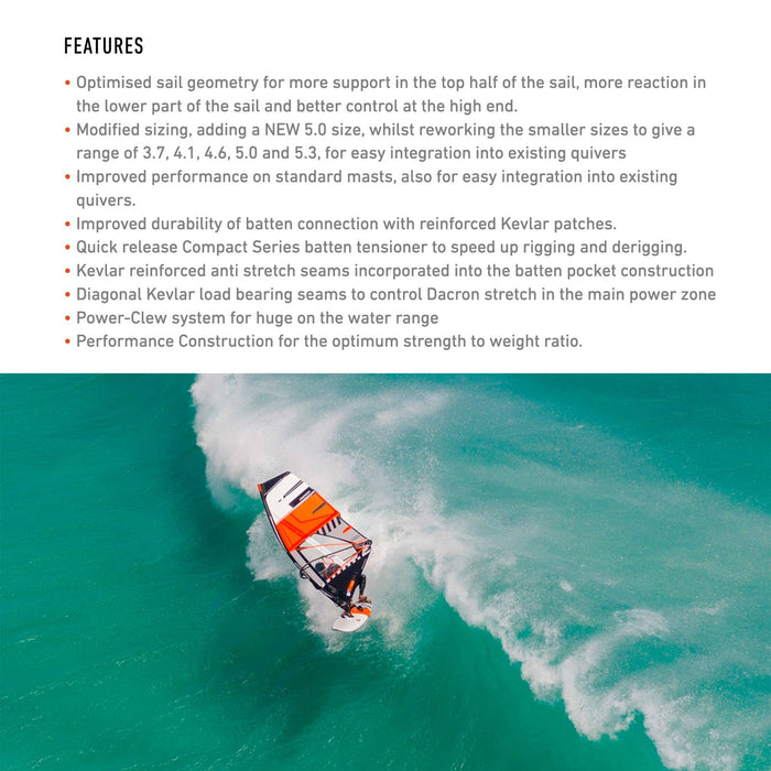 Windsurfsegel Kompakt Vogue Y26 Größe 5.0 RRD 26CV_44_5_0