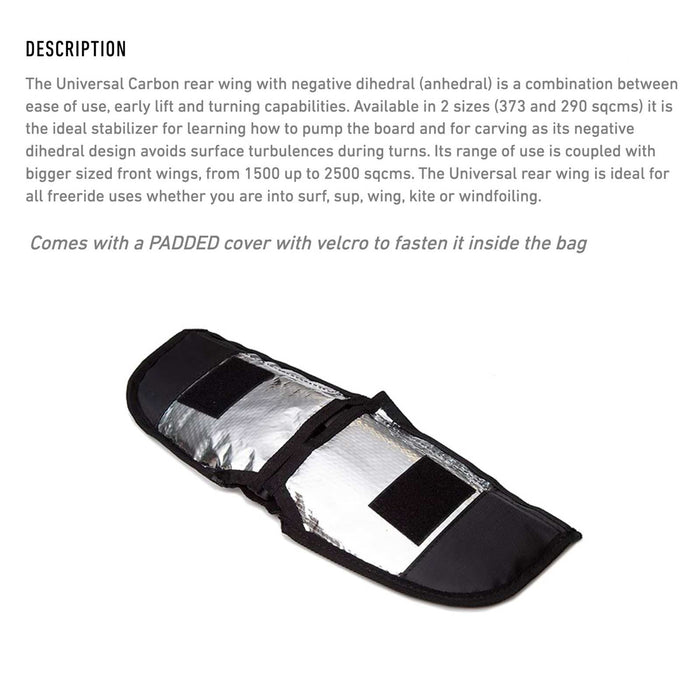 Hydrofoil Hinterflügel Universalmast Vollcarbon 44cm RRD 26UFCRW44290