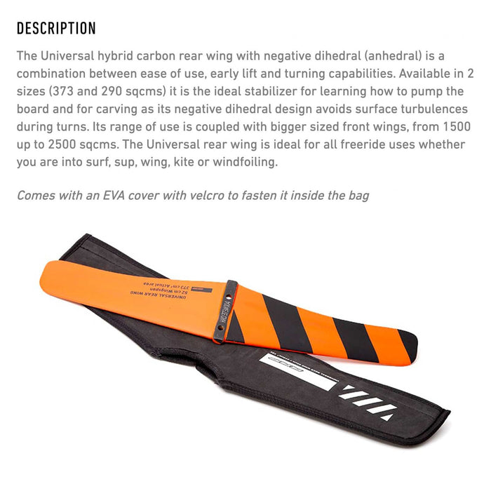 Hydrofoil Hinterflügel Universalmast Hybridcarbon 52cm RRD 26URW52373