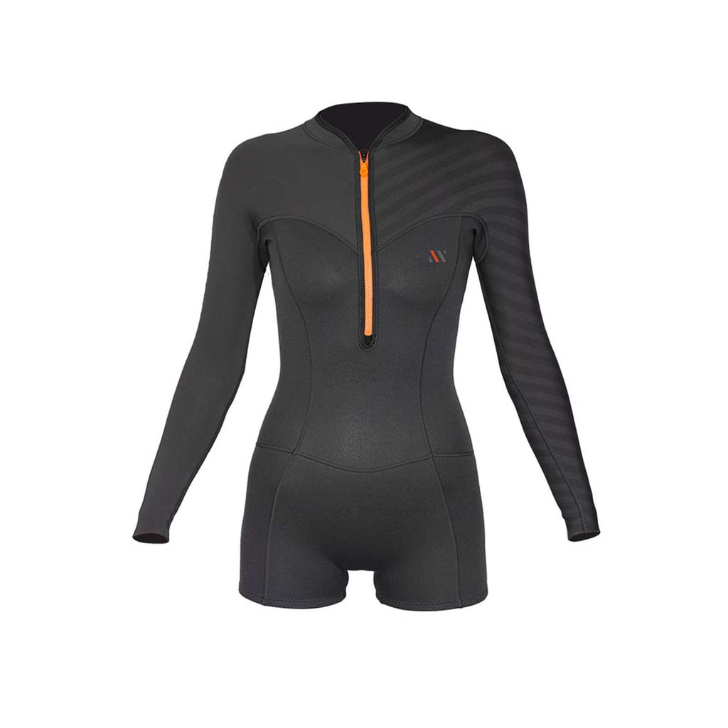 Kurze Neoprenanzug Seventysix Shortleg Damen Frontreißverschluss 2-2 Grau Größe 14-XXL RRD 2776FZ22SF_14