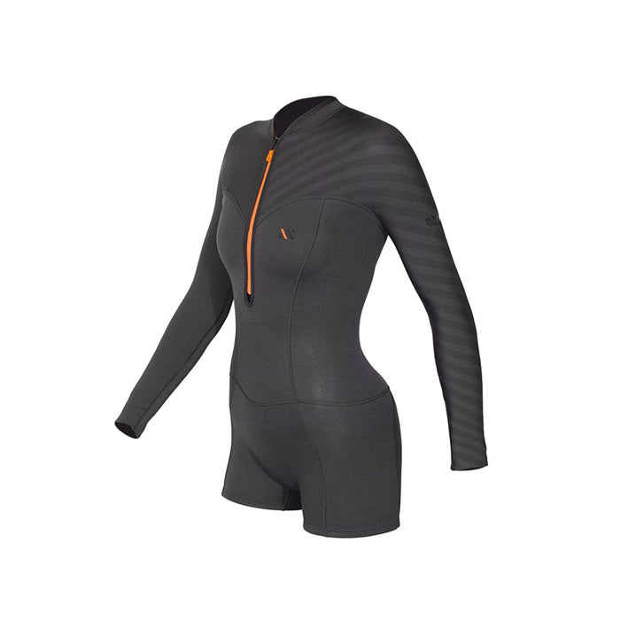 Kurze Neoprenanzug Seventysix Shortleg Damen Frontreißverschluss 2-2 Grau Größe 14-XXL RRD 2776FZ22SF_14