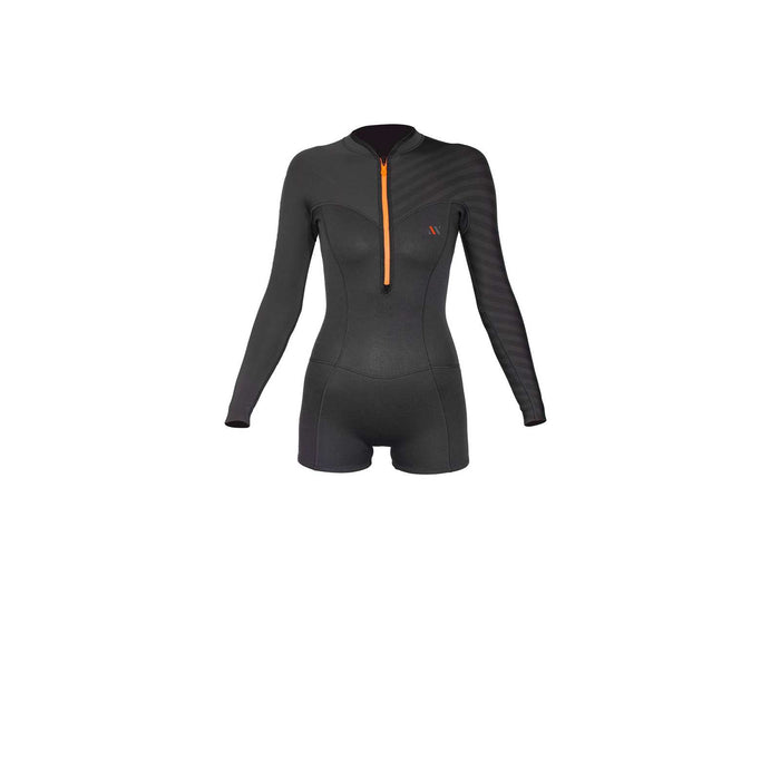 Kurze Neoprenanzug Seventysix Shortleg Damen Frontreißverschluss 2-2 Grau Größe 16-XXXL RRD 2776FZ22SF_16