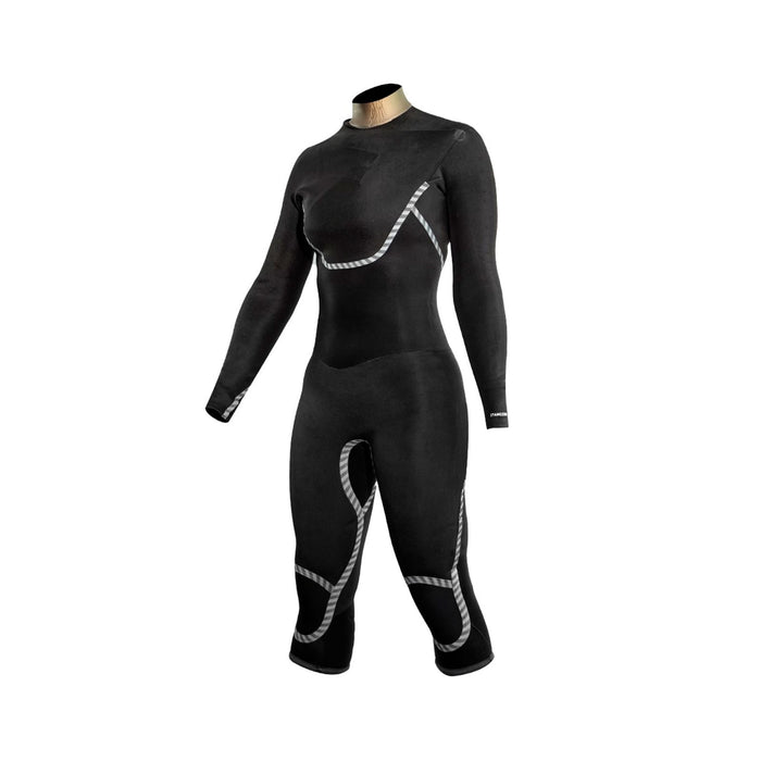 Kurzen Neoprenanzug Amazone Overknee Frau Brust Zip 3-2 Grau Größe 12-XL RRD 27AMCZ320_12