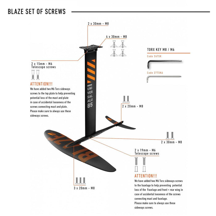 Hydrofoil Set Blaze Alu Y27 Größe 1550-85 RRD 27BLAF1550S