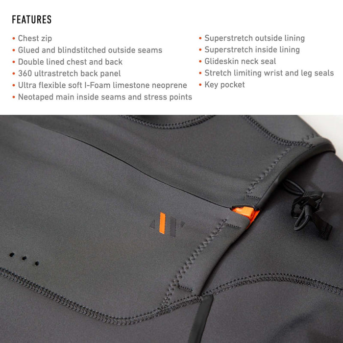 Shorty Celsius Shorty Mann Chest Zip Langarm 3-2 Grau Größe MT RRD 27CSCZ32SLS_MT
