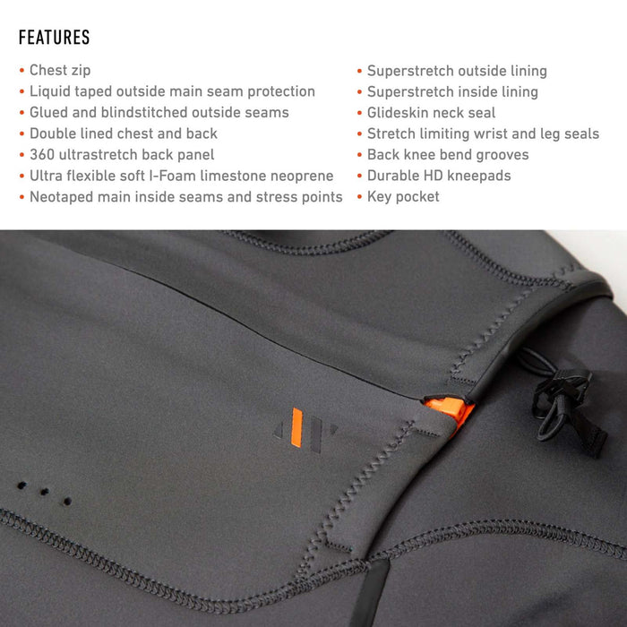 Shorty Celsius Overknee Mann Chest Zip 4-3-2 Grau Größe LT RRD 27CSCZ4320_LT