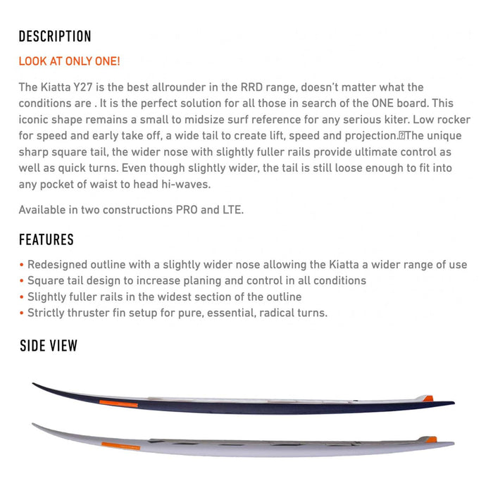Kiteboard Kiatta Pro Y27 5’6''x19 1-4''x2 1-4'' 25l RRD 27KIA56P