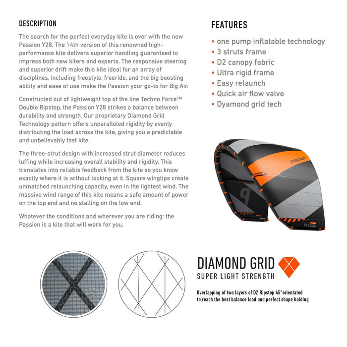 Kite Passion Schwarz Lightwind Größe 13.5 RRD 28PA135KB