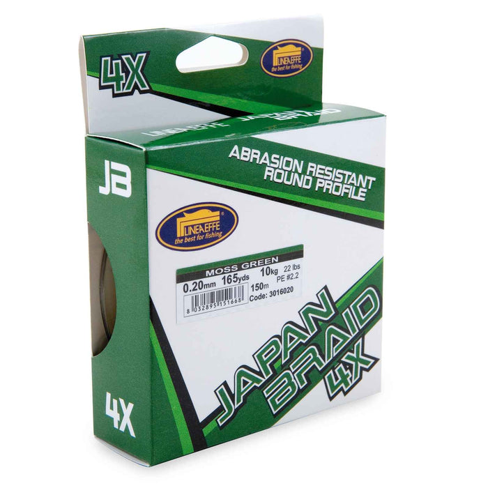 Angelausziehbare Schnur Japan Braid Moss 150m Grün 0,20 Lineaeffe 3016020