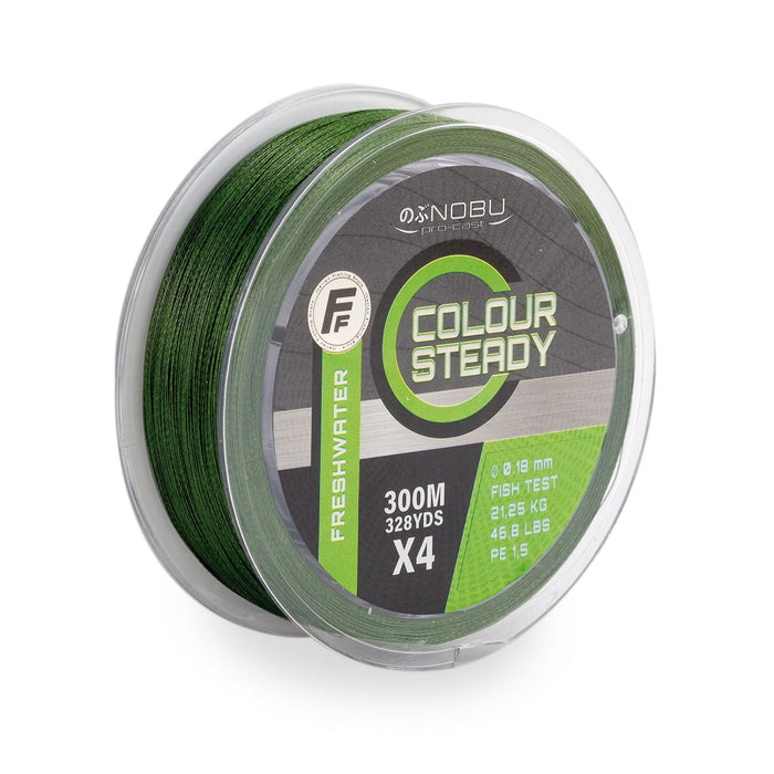 Angelschnur Nobu Colour Steady Süßwasser Geflochten 300m 0,14 Fishing Ferrari 3018314
