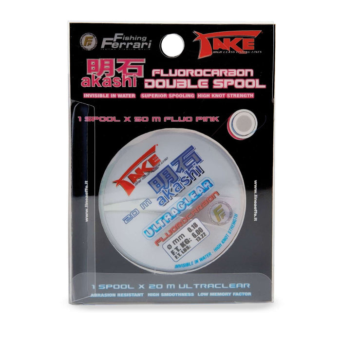 Angelschnur Take Akashi Fluorocarbon Doppelspule Pink 50m+20m 0,14 Fishing Ferrari 3042414