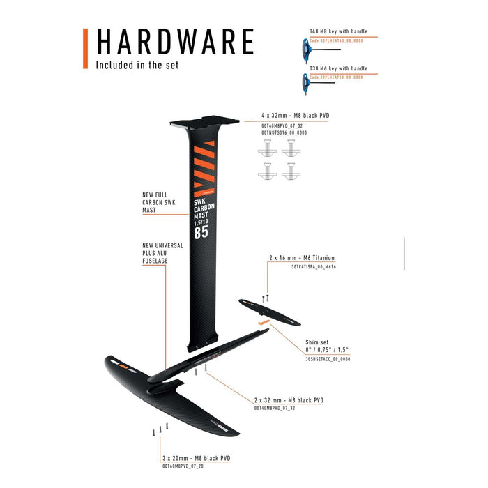 Hydrofoil Set Universal Thunder Y30 Größe 750 RRD 30UNTHUSET_750