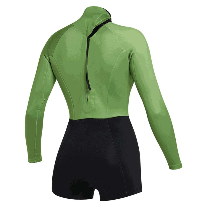 Shorty Neoprenanzug Lunar Damen Langarm 2-2mm Back-Zip Soft-Grün S Mystic 35000_240111_618_S