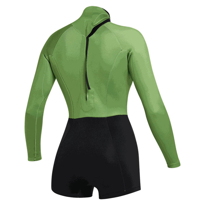 Shorty Neoprenanzug Lunar Damen Langarm 2-2mm Back-Zip Soft-Grün XL Mystic 35000_240111_618_XL