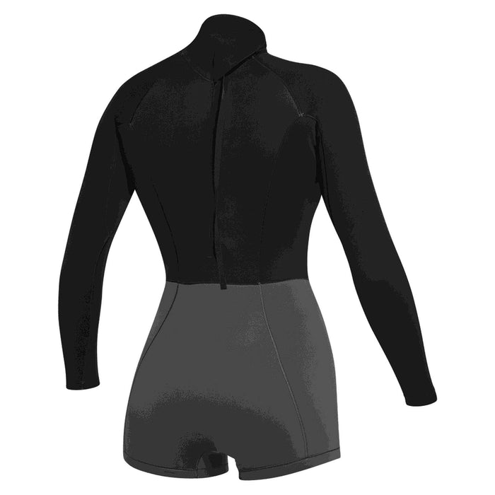 Shorty Neoprenanzug Lunar Damen Langarm 2-2mm Back-Zip Schwarz XS Mystic 35000_240111_900_XS