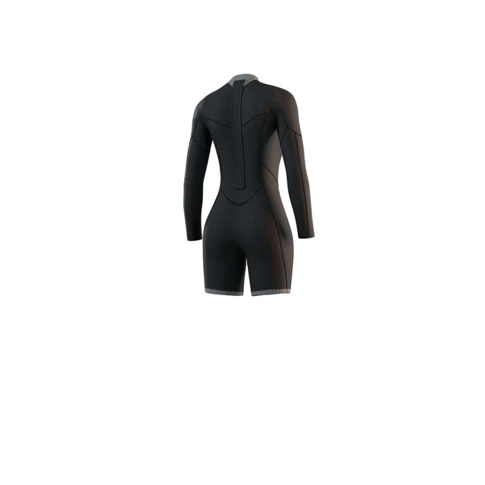 Kurzanzug Marke Frau Langarm 3-2mm Rücken-Reißverschluss Flachnaht Schwarz S Mystic 35000_250063_900_S