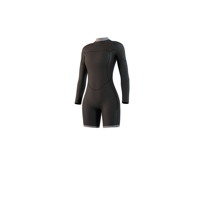 Kurzanzug Marke Frau Langarm 3-2mm Rücken-Reißverschluss Flachnaht Schwarz XS Mystic 35000_250063_900_XS