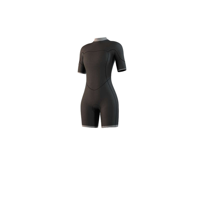 Kurzanzug Marke Frau 3-2mm Rücken-Reißverschluss Flachnaht Schwarz S Mystic 35000_250064_900_S