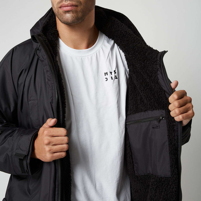 Wasserdichter Teddy gefütterter Poncho DTS Schwarz O-S Mystic 35018_230015_900_OS