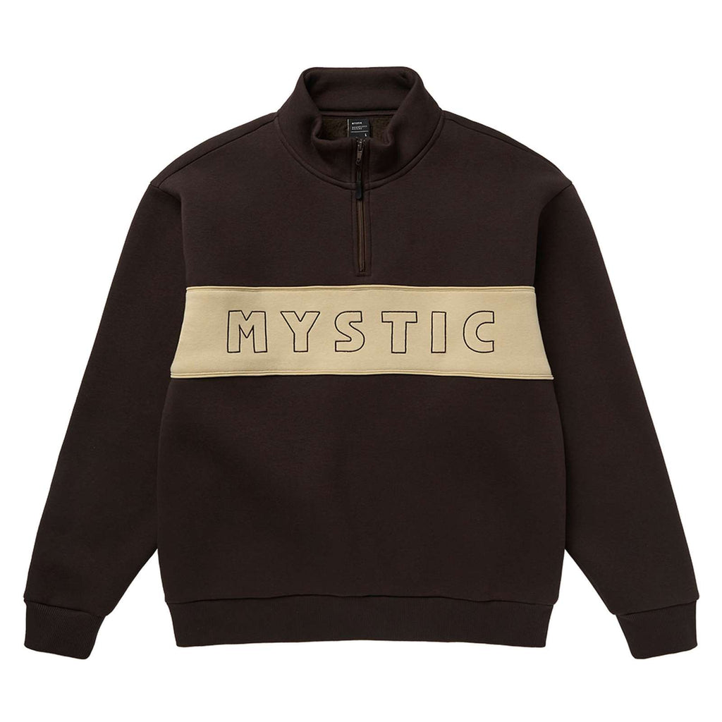Slate Halb-Zip Sweat Dunkelbraun L Mystic 35104_260315_736_L