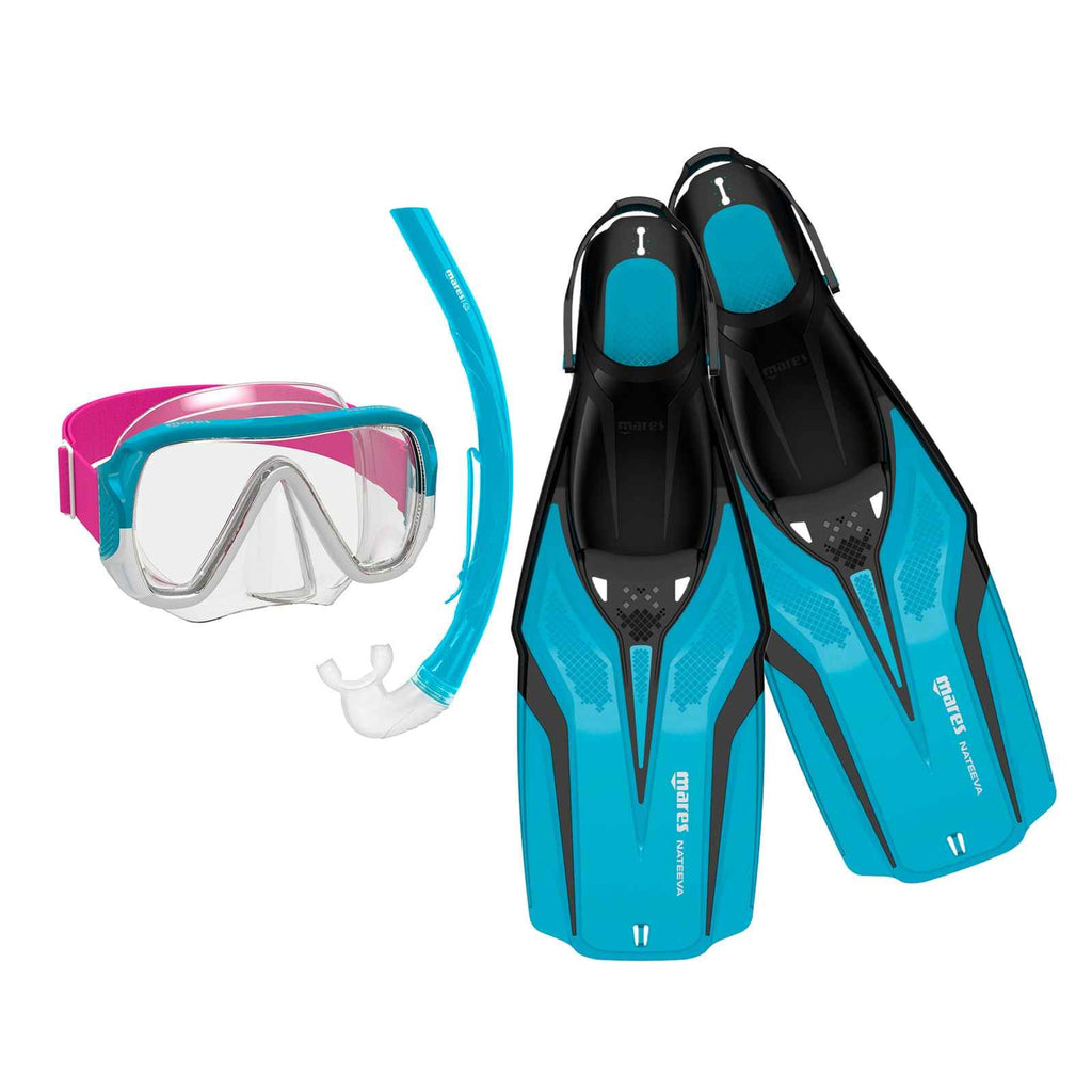 Snorkelset Nateeva Keewee Kinderen Aqua XS 4-14 jaar Mares 410758SPAQXS