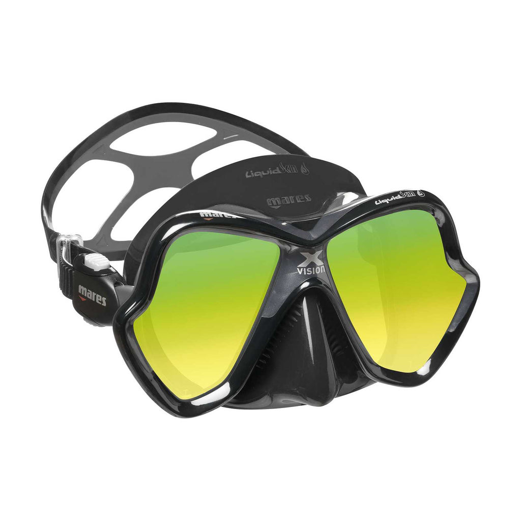 Tauchmaske X-Vision Ultra Liquidskin Gold-verspiegelte Gläser Grau-Schwarz Mares 411052GOGRKGRK
