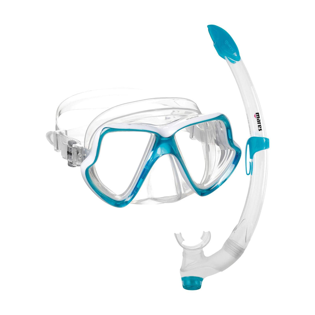 Snorkelset Wahoo aqua-wit-transparant Mares 411745SFAQWCL