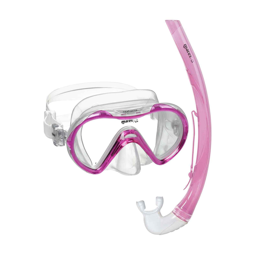 Schnorchelset Seahorse Kinder Reflex-Pink-Klar 8–14 Jahre Mares 411749GURPKCL