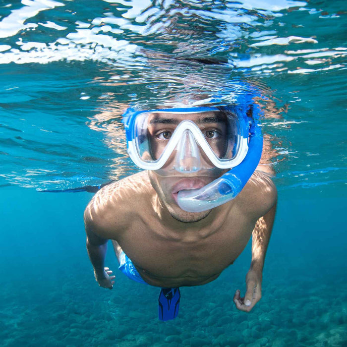 Kit de snorkeling Keewee Bleu-Blanc-Transparent Mares 411810SFBLWCL