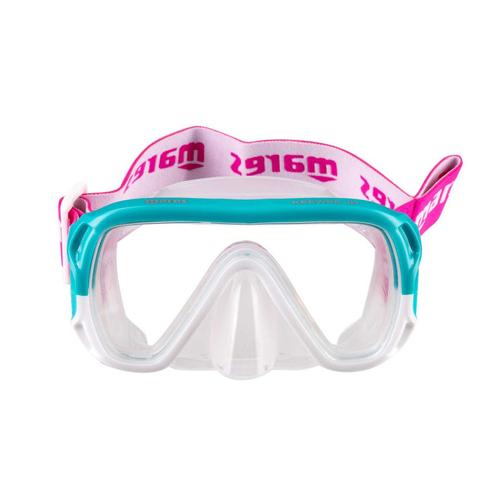 Snorkelset Keewee kinderen aqua-wit-transparant 8-14 jaar Mares 411811SFAQWCL